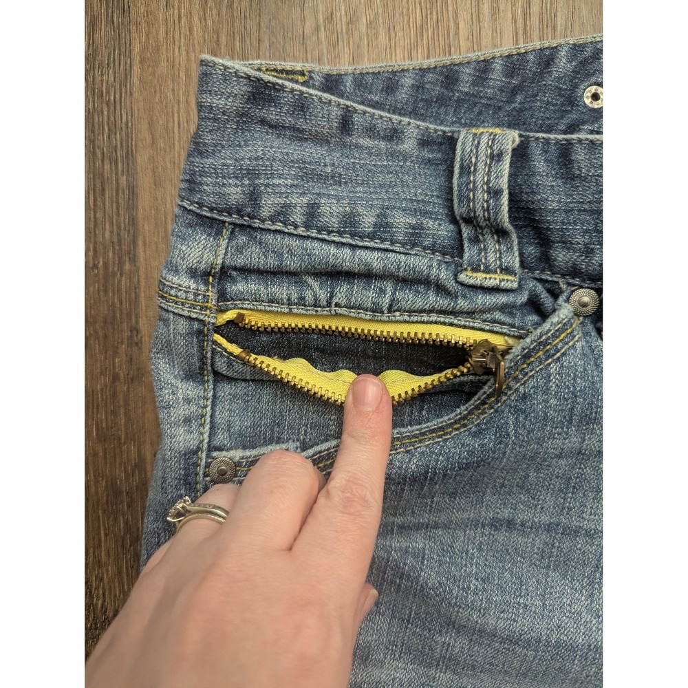 VTG Tommy Hilfiger Jeans Womens 10 Blue Light Wash Straight Zip Pocket Denim Y2K - Picture 4 of 16